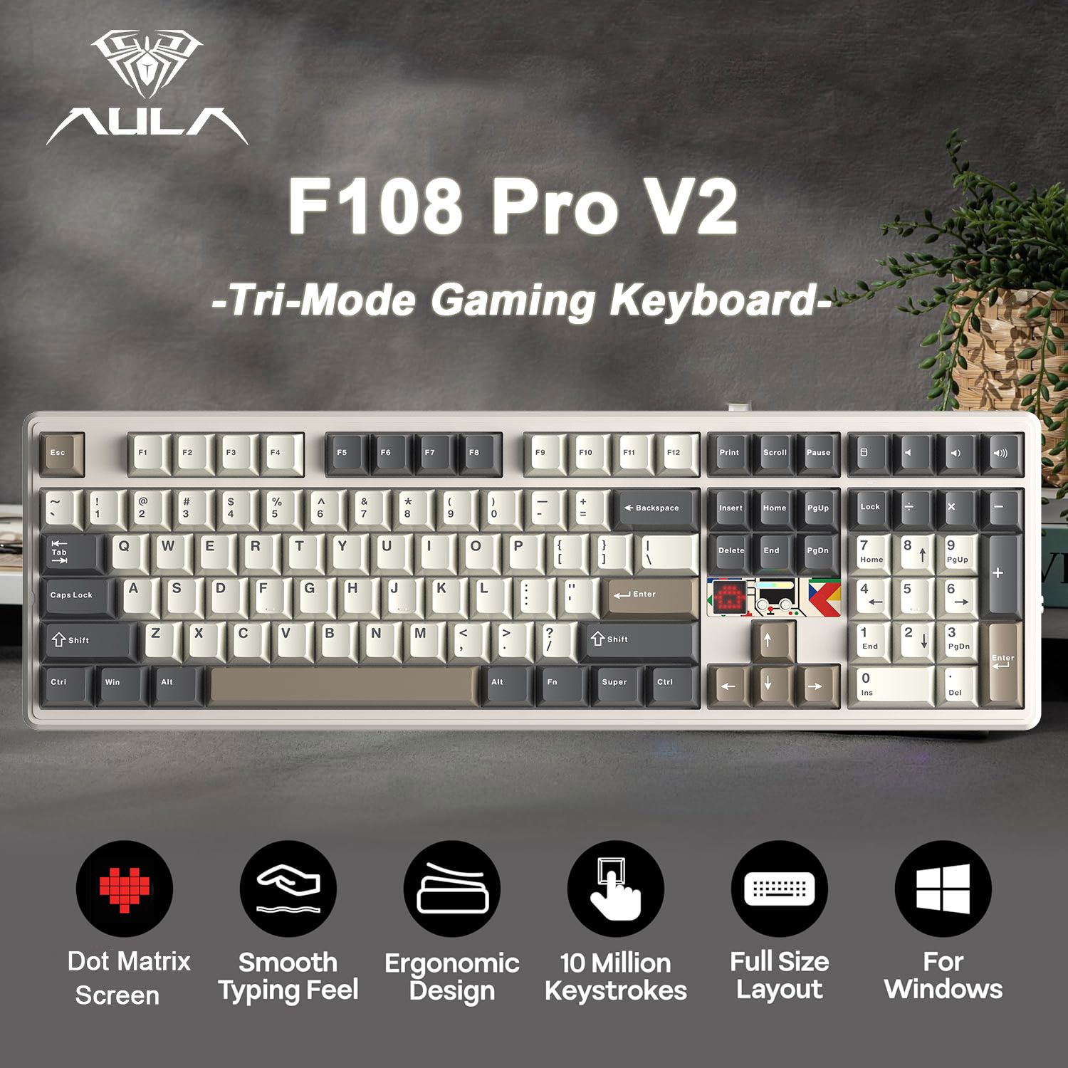 Esports Gaming Uk - Teclado Mecânico AULA F108 Pro V2