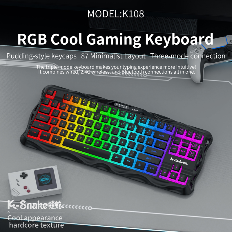 Esports Gaming Uk - Teclado sem fio Bluetooth ksnake K108