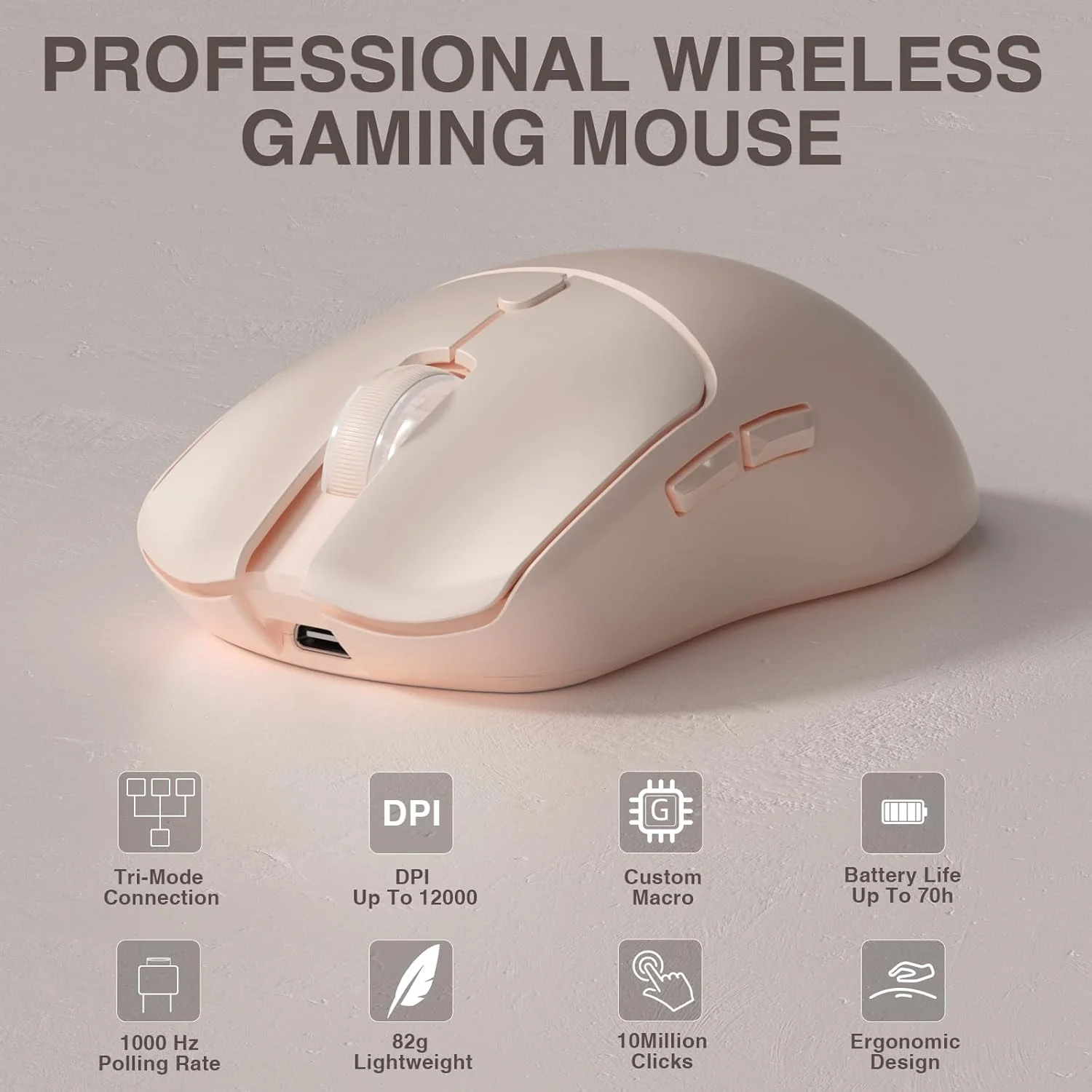Esports Gaming Mouse Wireless - Mouse Gamer Sem Fio Tri-mode AULA