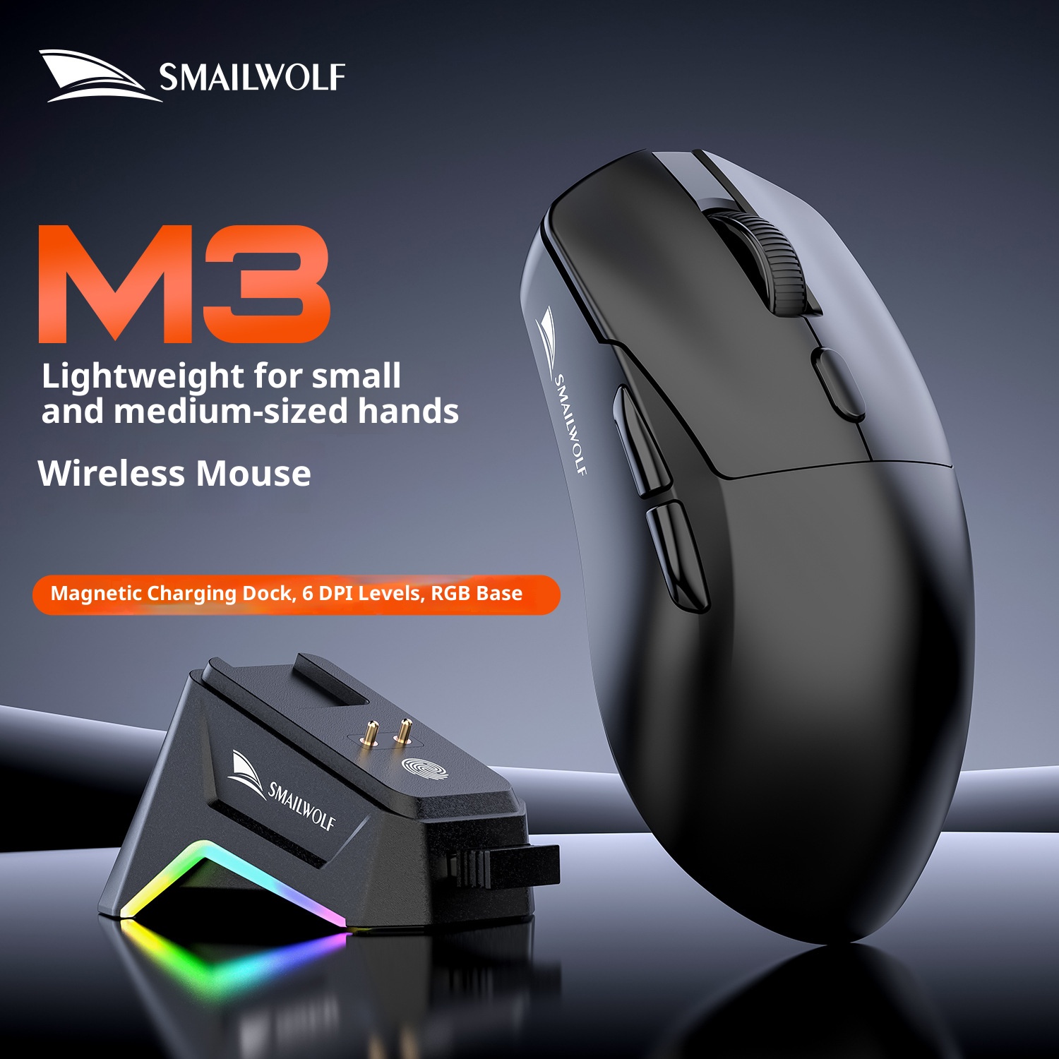 Esports Gaming Mouse Wireless - Mouse sem fio Bluetooth SMAILWOLF M3