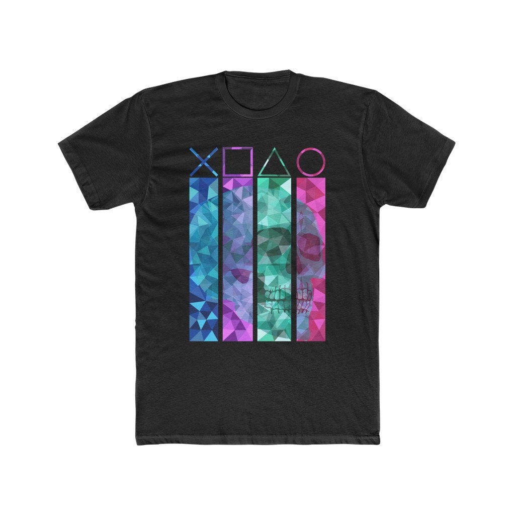 Esports Gaming Shirts - Camiseta masculina de algodão Gamer Skull