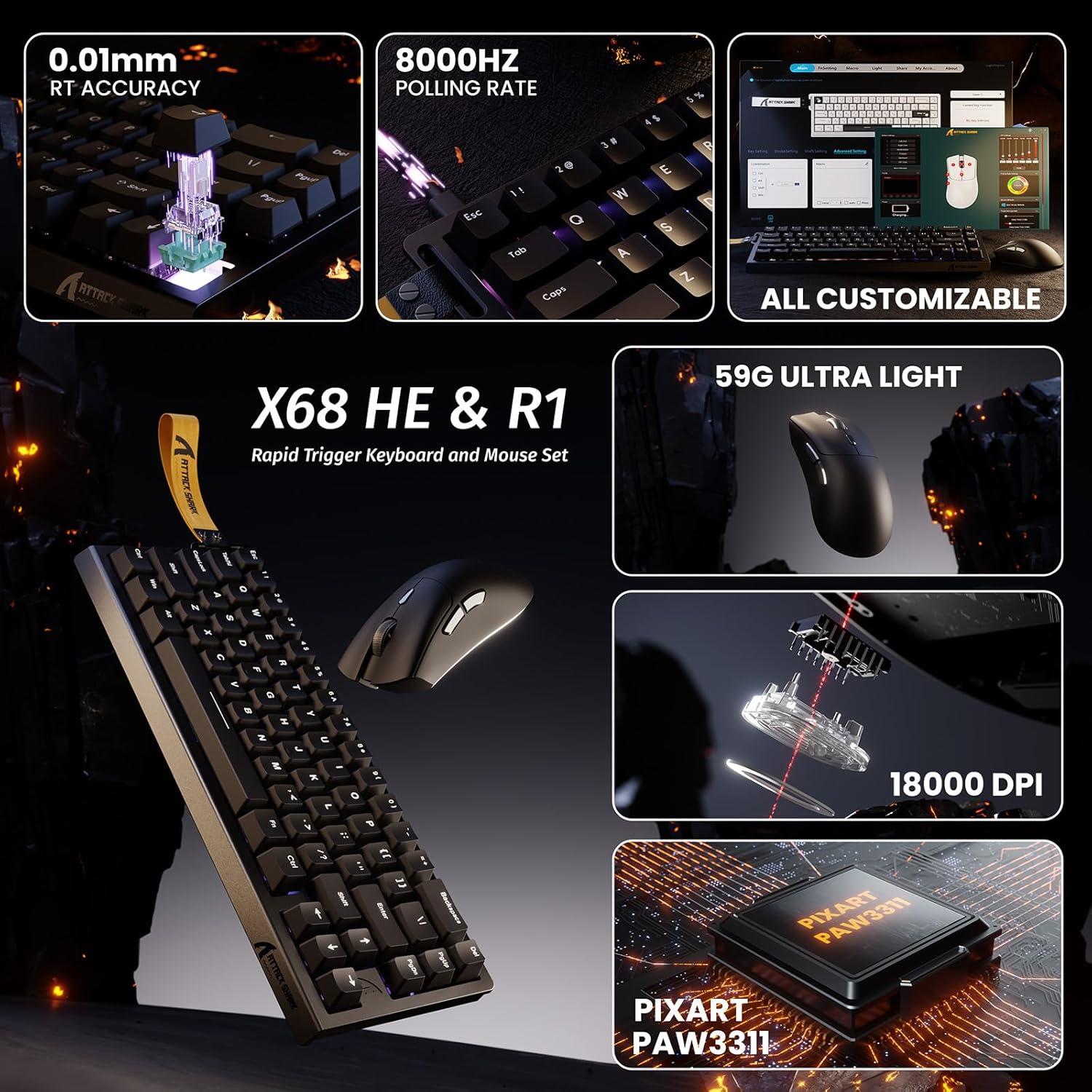 Combo de Teclado Magnético ATT - Esports Gaming Uk avaliação e preço
