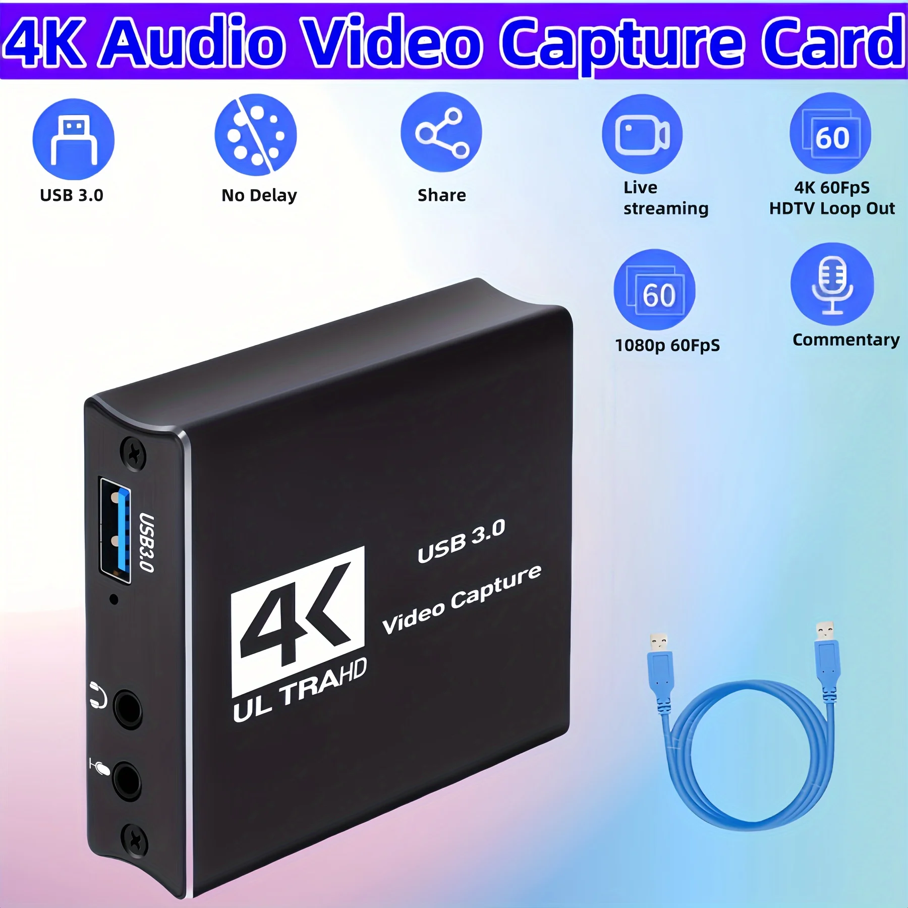 Usb3.0 captura de vídeo caixa  - Capture Card 4K Hdmi avaliação e preço